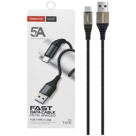 تصویر کابل تبدیل USB به USB-C ترانیو مدل T-S15C طول 1 متر USB Type-C cable