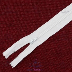 تصویر زیپ 50 سانت ساده سفید 