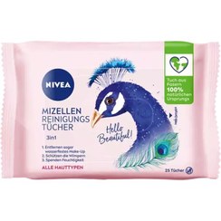 تصویر دستمال پاک کننده میسلار 3 در 1 طاووس NIVEA آلمان 