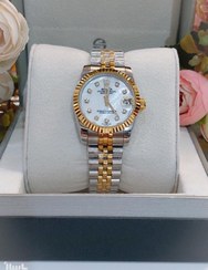 تصویر ساعت مچی مردانه رولکس دیت جاست بند استیل ضد آب 