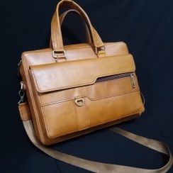 تصویر کیف اداری مردانه چرم گاوی دست دوز 