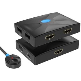 تصویر سوییچ دو پورت HDMI KVM کی نت مدل K-SWKHM002 