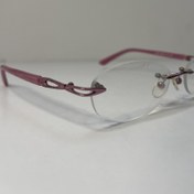 تصویر عینک طبی ریتلس (بدون فریم) با دسته‌های صورتی متالیک ارزان 