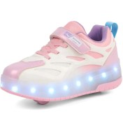 تصویر کتانی اسکیتی نیم اتومات رنگ صورتی 