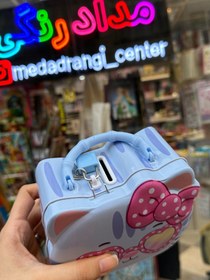 تصویر قلک فلزی قفل دار طرح دایناسور 