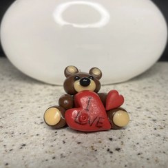 تصویر عروسک خمیری فانتزی خرس قهوه ای 