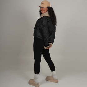 تصویر کاپشن یقه بافت 