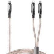 تصویر کابل ۲ در ۱ Type-C به لایتنینگ ریمکس با شارژ دوگانه و روکش سیمی 