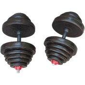 تصویر دمبل متغیر «بوش فلزی» solide steel ست 40 کیلویی (یک جفت 20 کیلویی) 