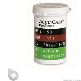 تصویر نوار تست قند خون اکیوچک پرفورما ا Performa accu chek test strips Performa accu chek test strips