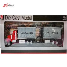 تصویر ماکت فلزی تریلی با کانتینر DIE Cast Model 