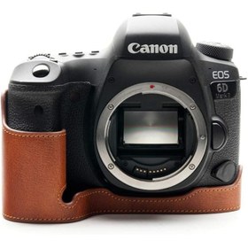 تصویر کاور چرمي دوربين قهوه اي Canon EOS 6D Mark II Cover Brown 
