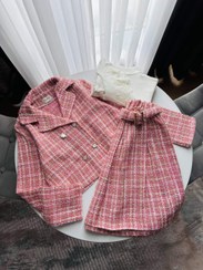 تصویر سه تیکه کراپ کت دامن مجلسی 