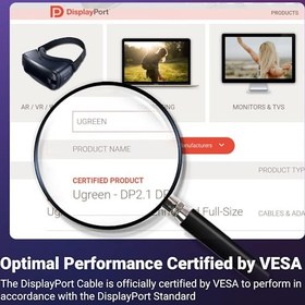 تصویر کابل Display یوگرین V2.1-16K مدل DP118-15383 طول 1 متر UGREEN DP118-15383 16K Display V2.1 Cable 1M
