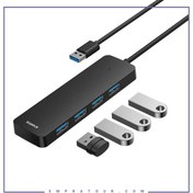 تصویر هاب یو اس بی چهار پورت بیسوس B0005280B111-01 BS-OH080 Baseus BS-OH080 Hub UltraJoy Series Lite 4-Port 15cm (USB to USB3.0*4)