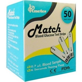 تصویر نوار تست قندخون اوکی مترمدل مچ MATCH بسته 50 عددی ا match test strip match test strip