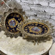 تصویر کاسه و بشقاب سرمه ای طرح خرچنگی 