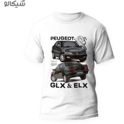 تصویر تیشرت شوتی طرح پژو 405 و پارس مشکی 