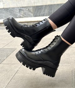 تصویر نیم بوت لژدار دخترانه جدید - مشکی / ۴۰ 