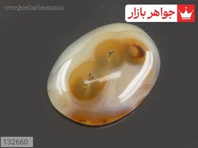 تصویر نگین عقیق هندی باباقوری سه چشم کد 132660 