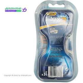 تصویر خود تراش بیک مدل Flex 3 بسته 3 عددی Bic Flex 3 Men's Disposable Razors