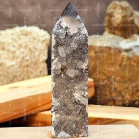 تصویر منشور ژئود کوارتز دودی 