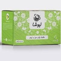 تصویر چای سبز و لیمو نیوشا در بسته بندی های بهداشتی 20 عددی Persian Lime + Green Tea