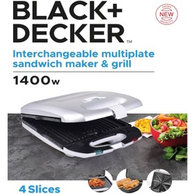 Black+Decker 3 In 1 Interchangeable Sandwich Maker, Black, TS2130-B5