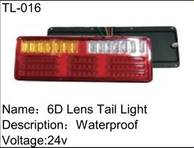 تصویر خطر عقب کامیون ال ای دی لنز دار ضد آب جفت چپ و راست 6D lens tail light