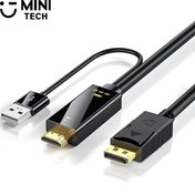 تصویر کابل HDMI به DP مینی تک 1.8 متری 
