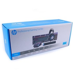 تصویر ست موس و کیبورد +هدفون+ موس پد گیمینگ اچ پی مدل HP GM-3000 