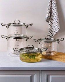 تصویر قابلمه پیرکس طلایی و سیلور - ۴/۵ طلایی 