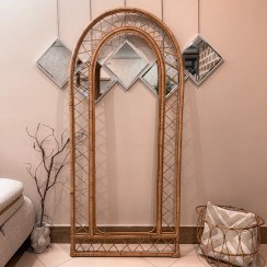 تصویر قاب آینه حصیری 