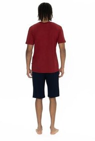 تصویر ست پیژامه چند رنگ مردانه پایه تی شرت و شلوار جیب چوگان کوتاه تر یقه دوچرخه جزئیات U.S. Polo Assn. 