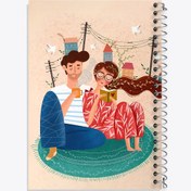 تصویر دفتر شطرنجی 100 برگ خندالو طرح عاشقانه 