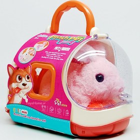 تصویر خرگوش رباتی اسباب بازی راهرو با خانه همراه و قابل حمل PLUSH PET MC1061 