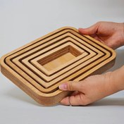 تصویر سینی چوبی 5 عددی مستطیل 