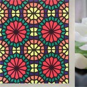 تصویر شیشه مات کن رنگی طرح سنتی کد ۴۱۶۰ 