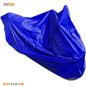 تصویر چادر موتور سیکلت ضد آب ضخیم رنگ آبی کاربنی carbon blue Thick waterproof motorcycle tent in carbon blue color