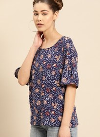 تصویر بلوز گلدار آبی برند dressberry Floral Blouse Blue