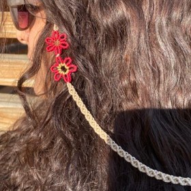 تصویر بندعینک گل قرمزی 