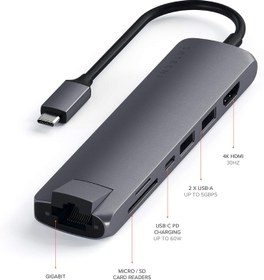 تصویر هاب Satechi USB-C Slim Multi-Port with Ethernet Adapter-ارسال 20 روز کاری - ارسال 20 روز کاری 