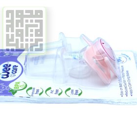 تصویر پستانک ارتودنسی دربدار سفید چاپدار پروانه ای وی کر سایز 3 مدل p126_آبی Wee Care Orthodontic Pacifier butterfly 3Size