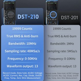 تصویر مولتی متر و اسیلوسکوپ دستی FNIRSI مدل DST210 
