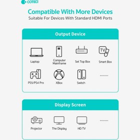 تصویر کابل تبدیل تایپ سی به اچ‌دی‌ام‌آی 3 متری کوتسی 87410 Coteetci 87410 USB-C to HDMI Converter 3M