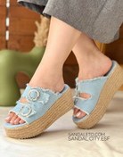 تصویر صندل زنانه نگار 9595 لژ دار با جنس لینن 