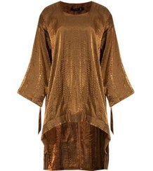 تصویر مانتو زنانه کوتاه گت دار جلو بسته مدل خوشه طلایی سارا حمیدی 