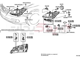 تصویر لامپ زنون ( لکسوس , IS , تویوتا , فرچونر , لندکروز , کمری , LS , GS , اریون , LX , ES , پرادو , RX , GT86 ) 