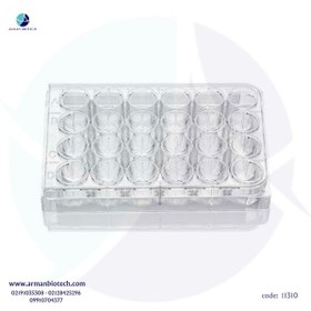 تصویر پلیت کشت سلول استریل 24 خانه با کف تخت محصول لب سلکت 24-well Cell Culture Plates