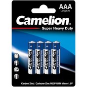 تصویر باتری چهارتایی نیم قلمی کملیون مدل Camelion Super Heavy Duty R03P-BP4B 1.5V AAA 